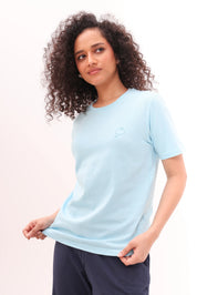 Basic Sky Blue Round-Neck Tee