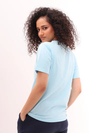 Basic Sky Blue Round-Neck Tee