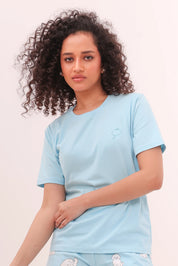 Basic Sky Blue Round-Neck Tee