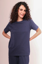 Basic Navy Round-Neck Tee