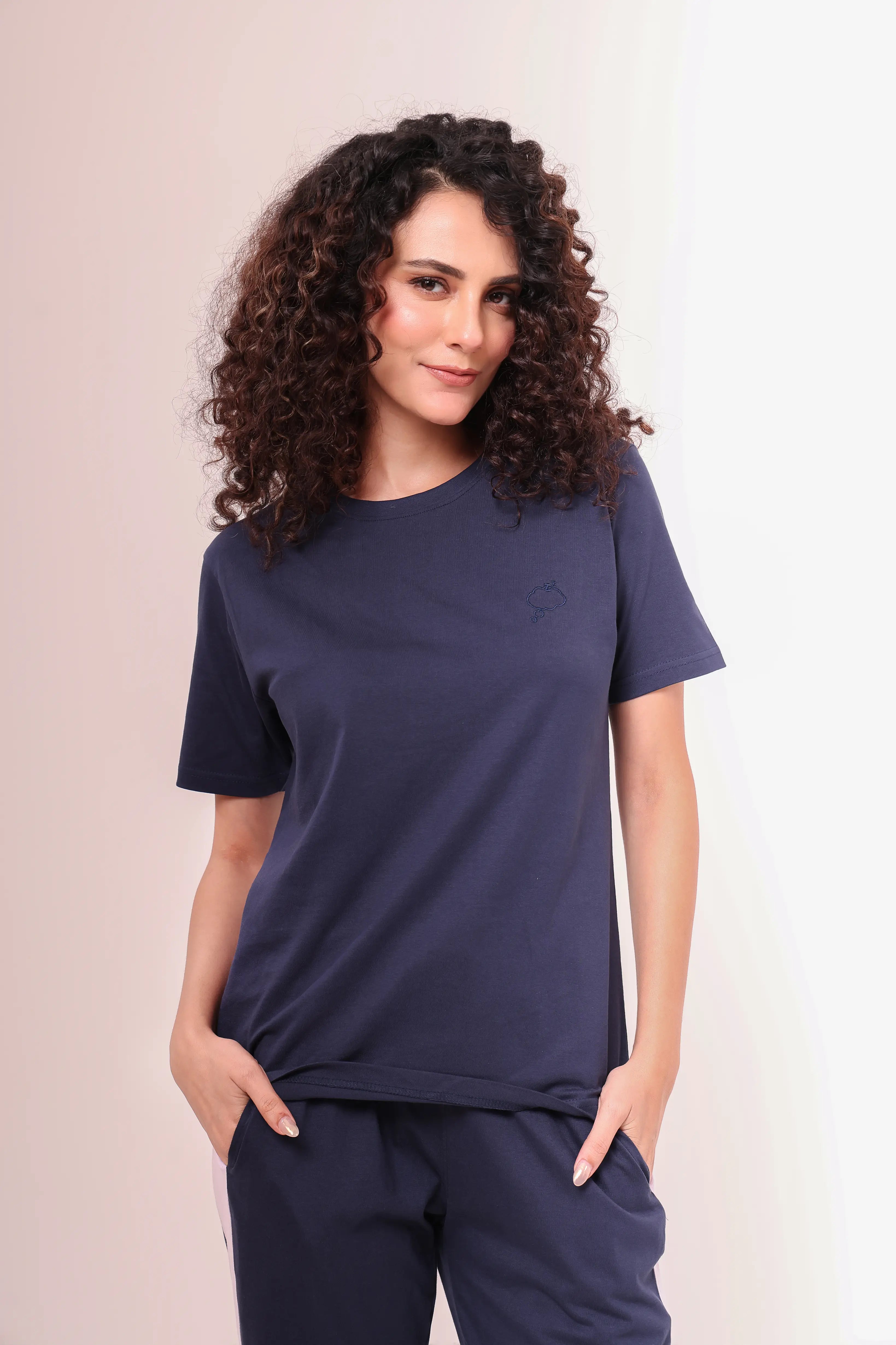 Basic Navy Round-Neck Tee
