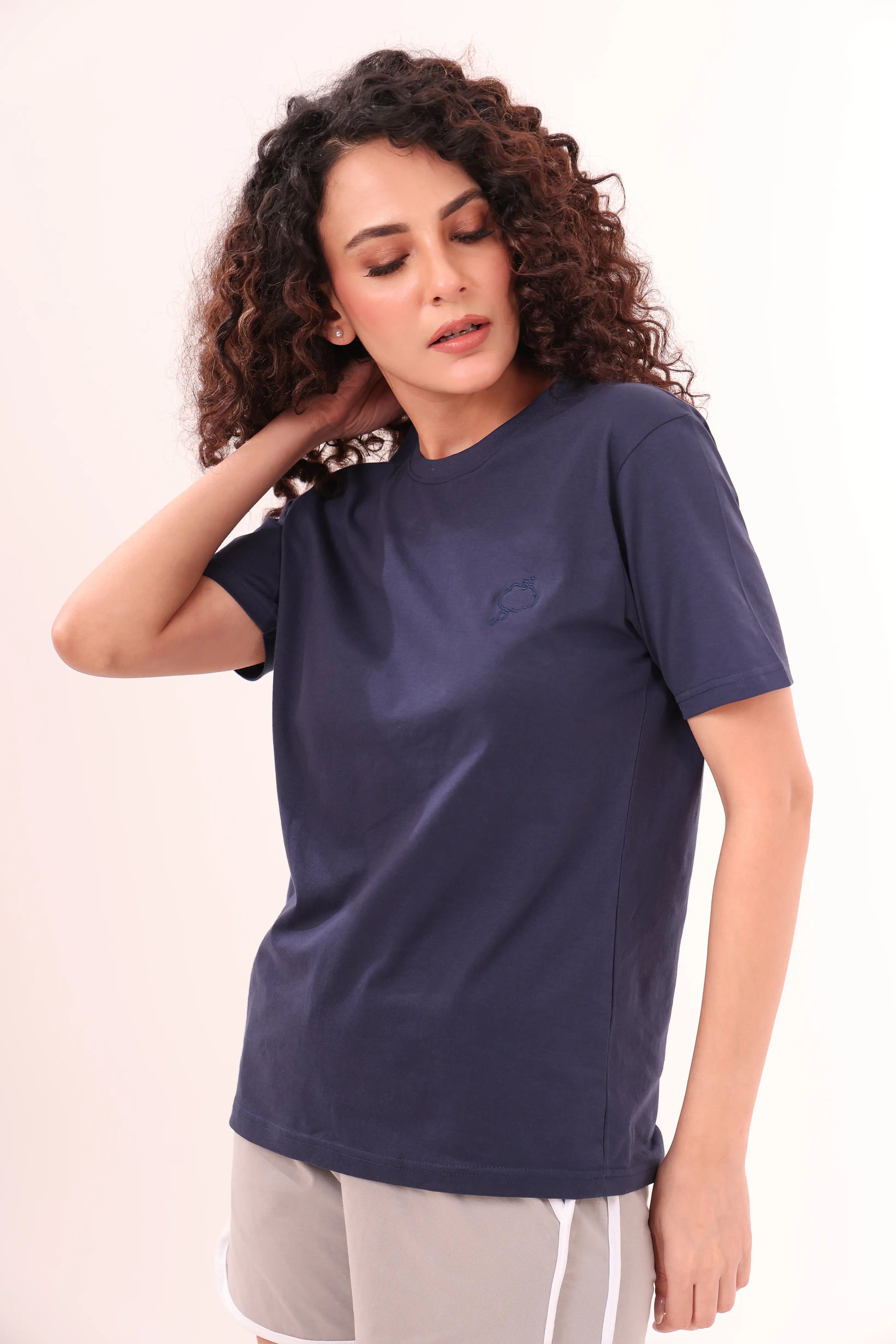 Basic Navy Round-Neck Tee
