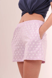 Navy Blue Tee & Polka Dot Shorts Lounge Set