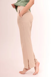 Sand Flared Side Slit Pants