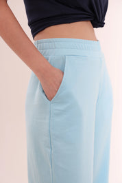 Sky Blue Flared Side Slit Pant