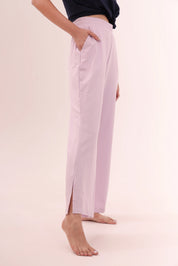 Lavender Flared Side Slit Pants