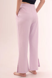 Lavender Flared Side Slit Pants