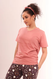 Basic Rose Pink V-Neck Tee