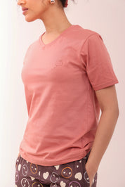 Basic Rose Pink V-Neck Tee