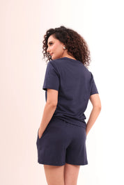 Basic Navy Cotton Shorts