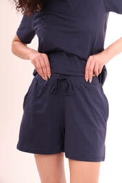 Basic Navy Cotton Shorts