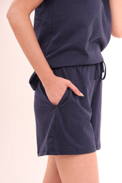 Basic Navy Cotton Shorts