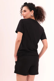Basic Black Cotton Shorts