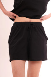 Basic Black Cotton Shorts