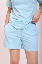 Basic Sky Blue Cotton Shorts
