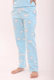 Sky Blue V-neck Tee & Fluffy Dreams Pyjama Lounge Set