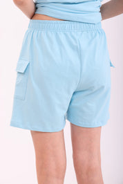 Basic Sky Blue Cargo Shorts