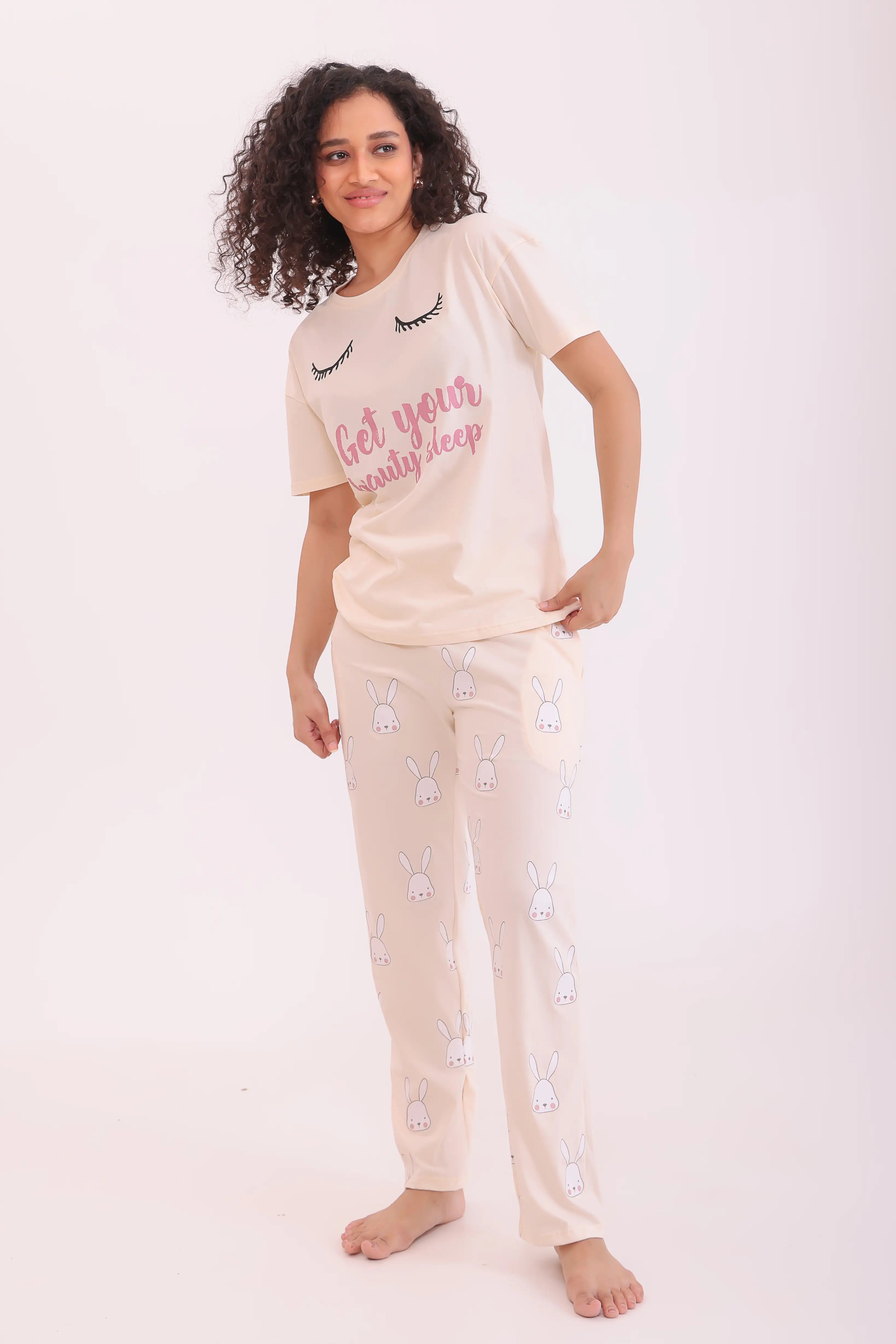 Ecru White Over-sized Printed Tee
