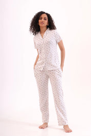 White Rosé Pyjama Set
