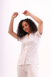 White Rosé Pyjama Set