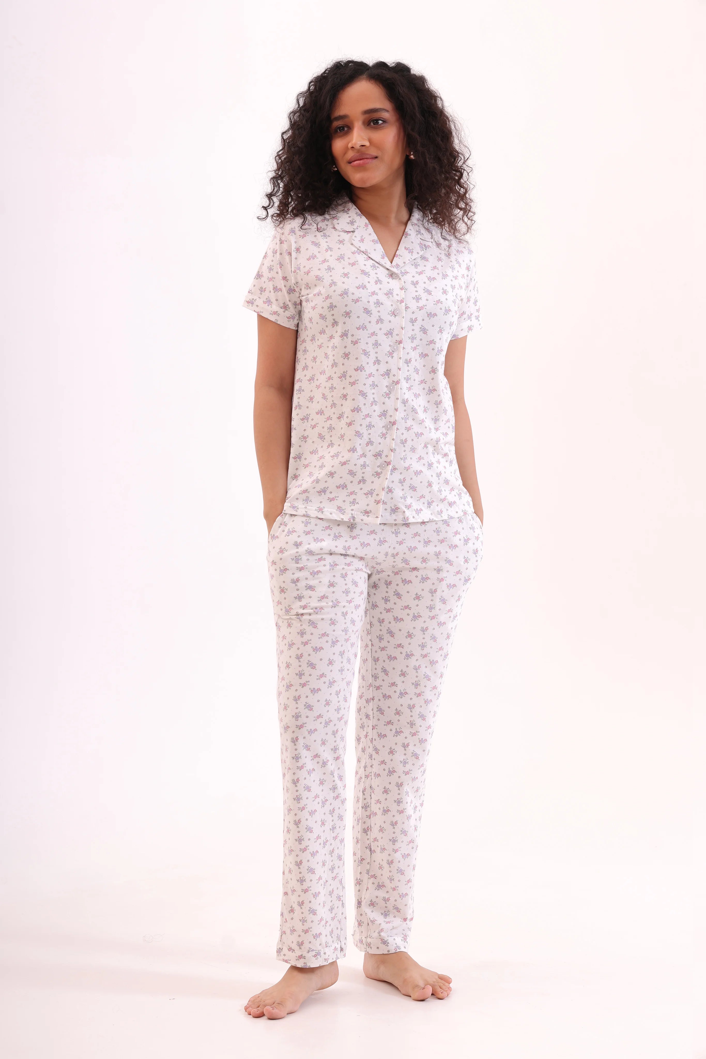 White Rosé Pyjama Set