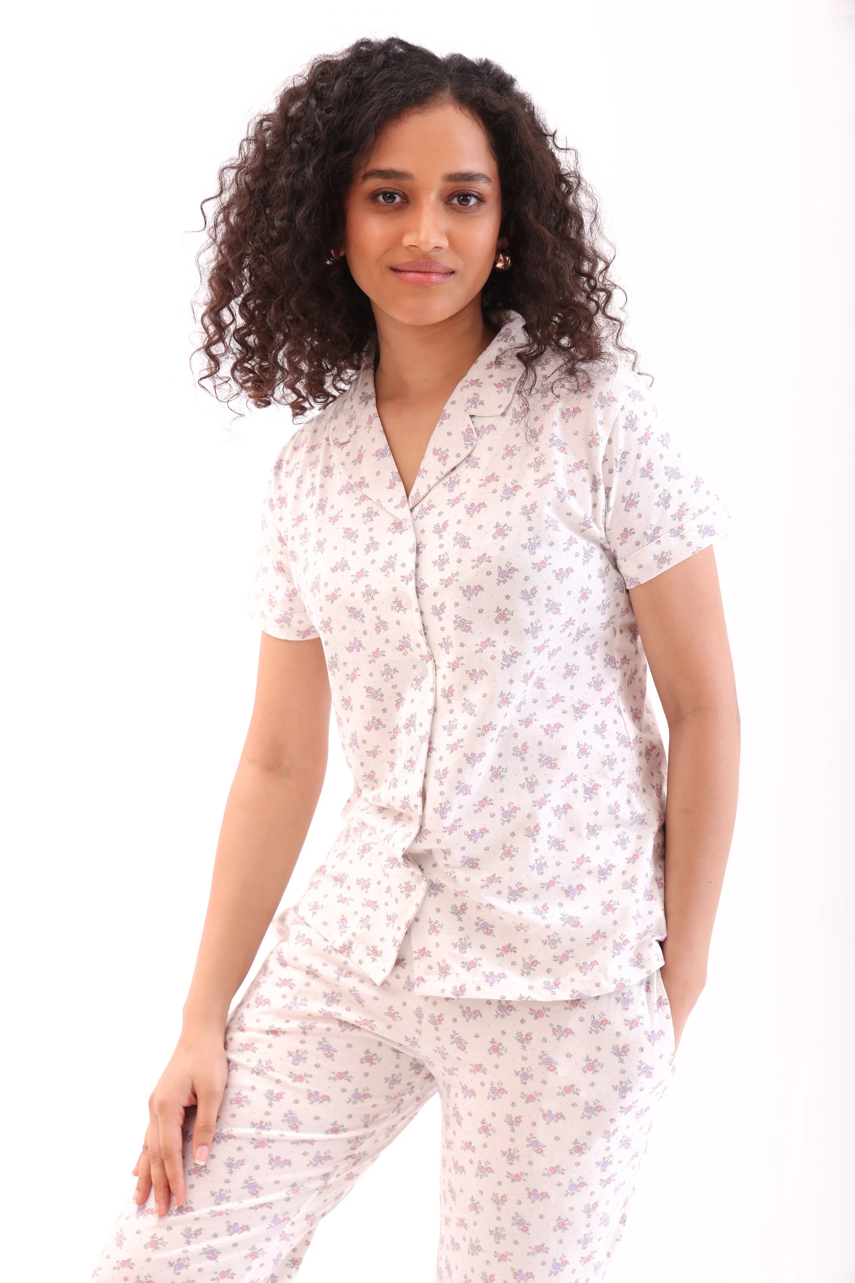 White Rosé Pyjama Set