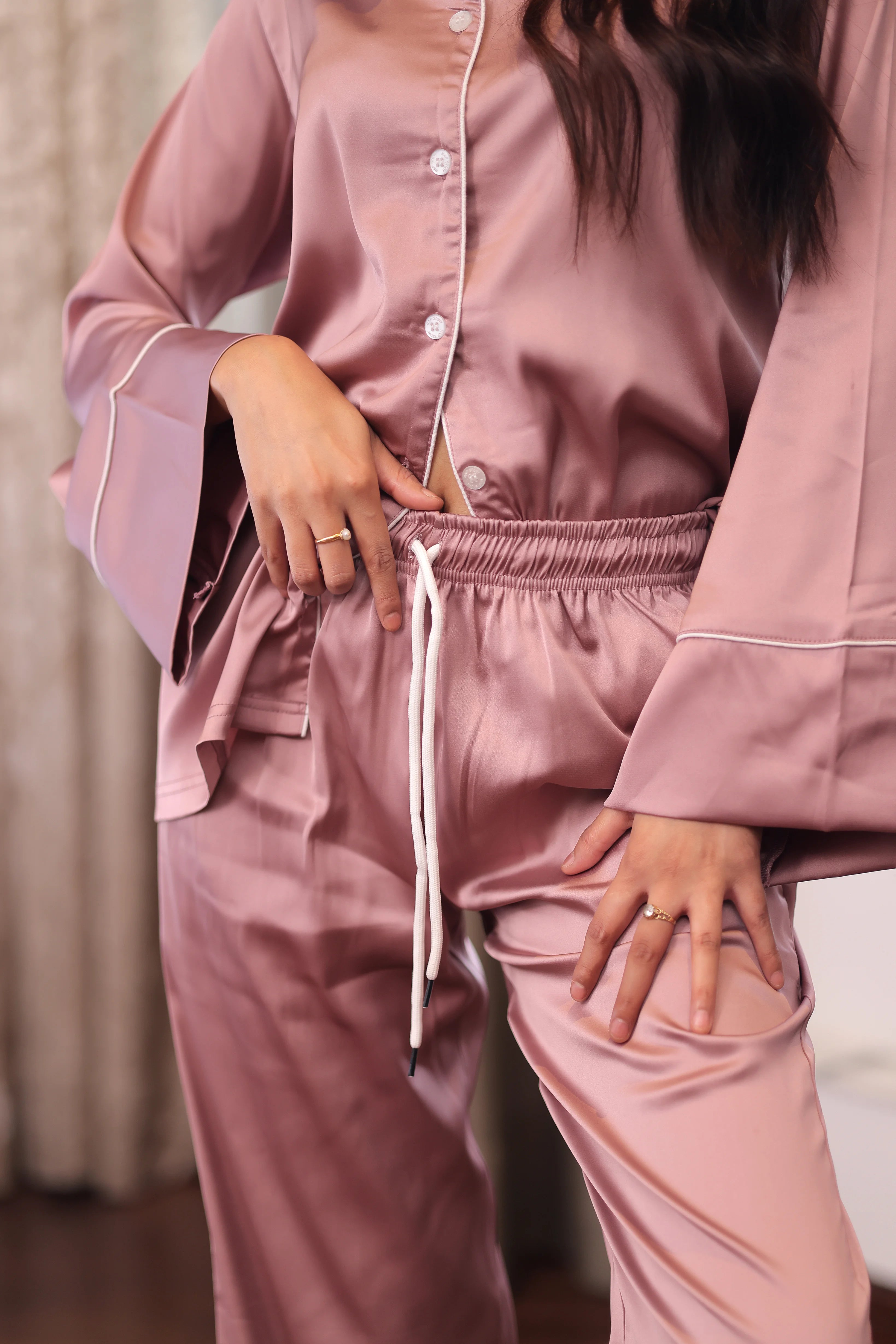 Roselle Flared Satin Pyjama Set