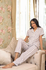 Grey Stripes Pyjama Set