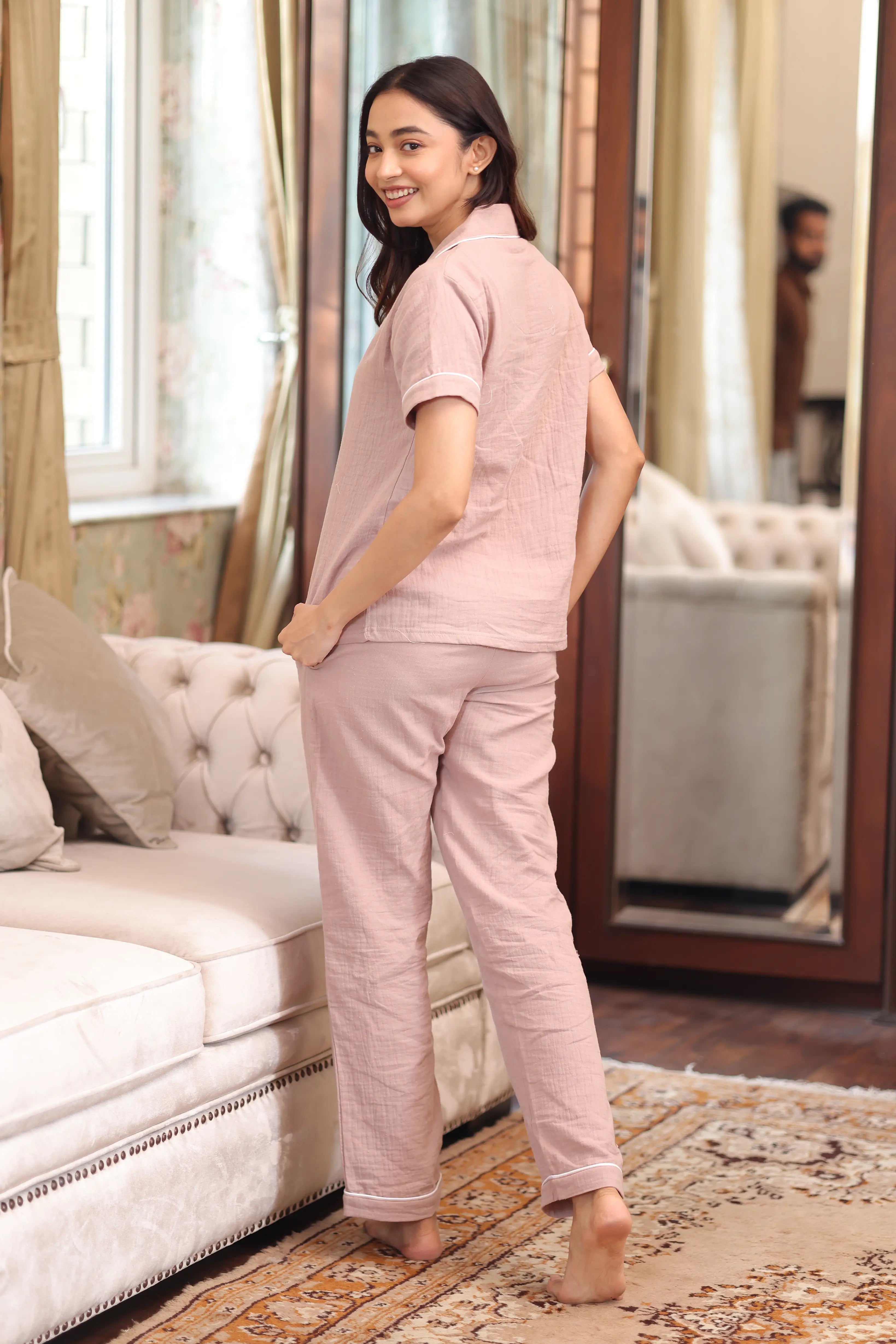 Blush Muslin Pyjama Set