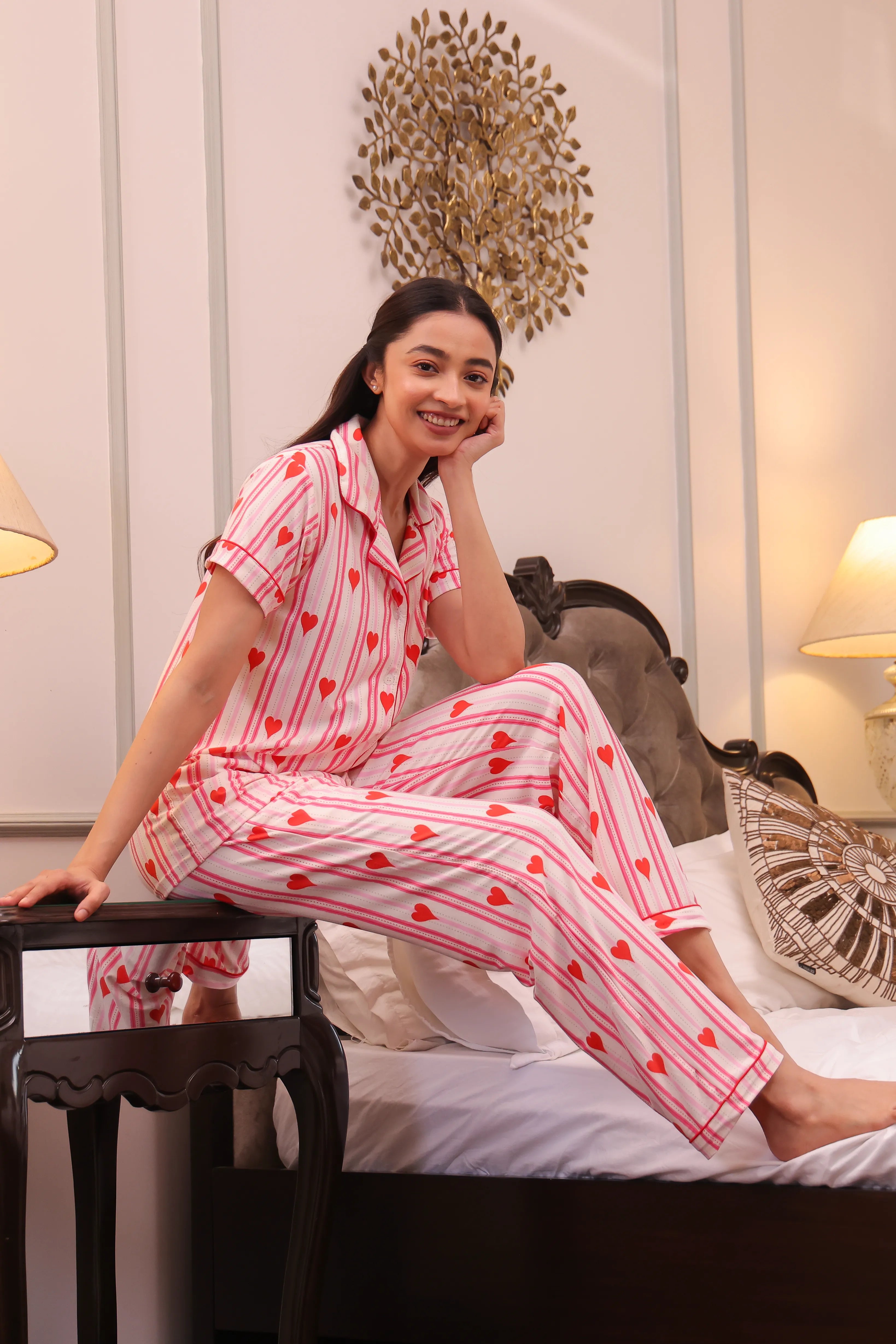 Sweetheart Stripes Modal Pyjama Set