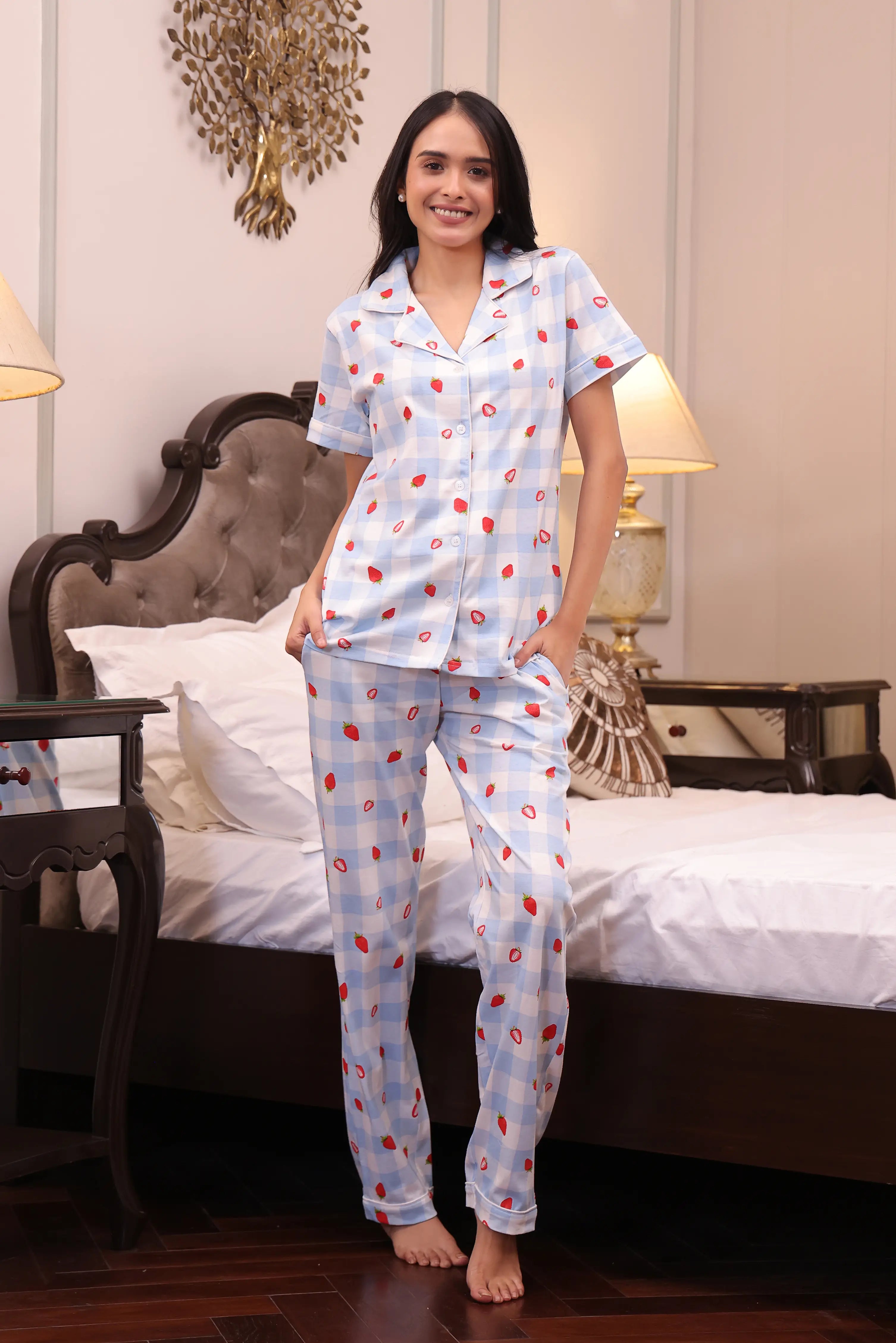 Strawberry Checks Pyjama Set