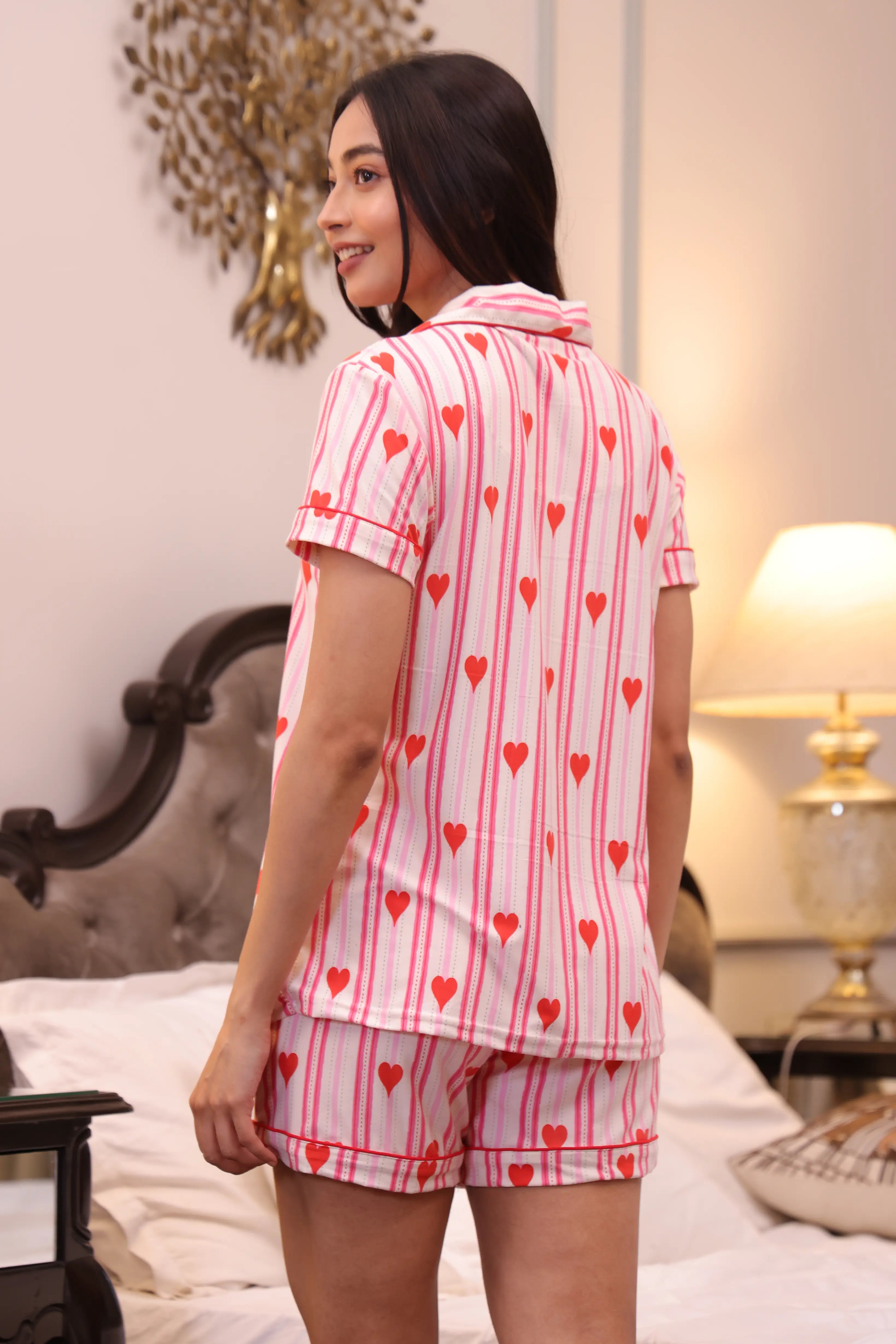 Sweetheart Stripes Modal Shorts Set