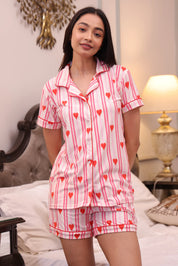 Sweetheart Stripes Modal Shorts Set