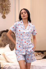 Strawberry Checks Shorts Set