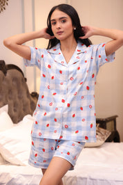 Strawberry Checks Shorts Set