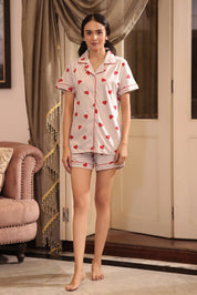 Soft Hearts Shorts Set