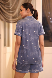 Midnight Leopard Modal Shorts Set