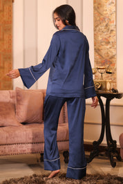 Sapphire Flared Satin Pyjama Set