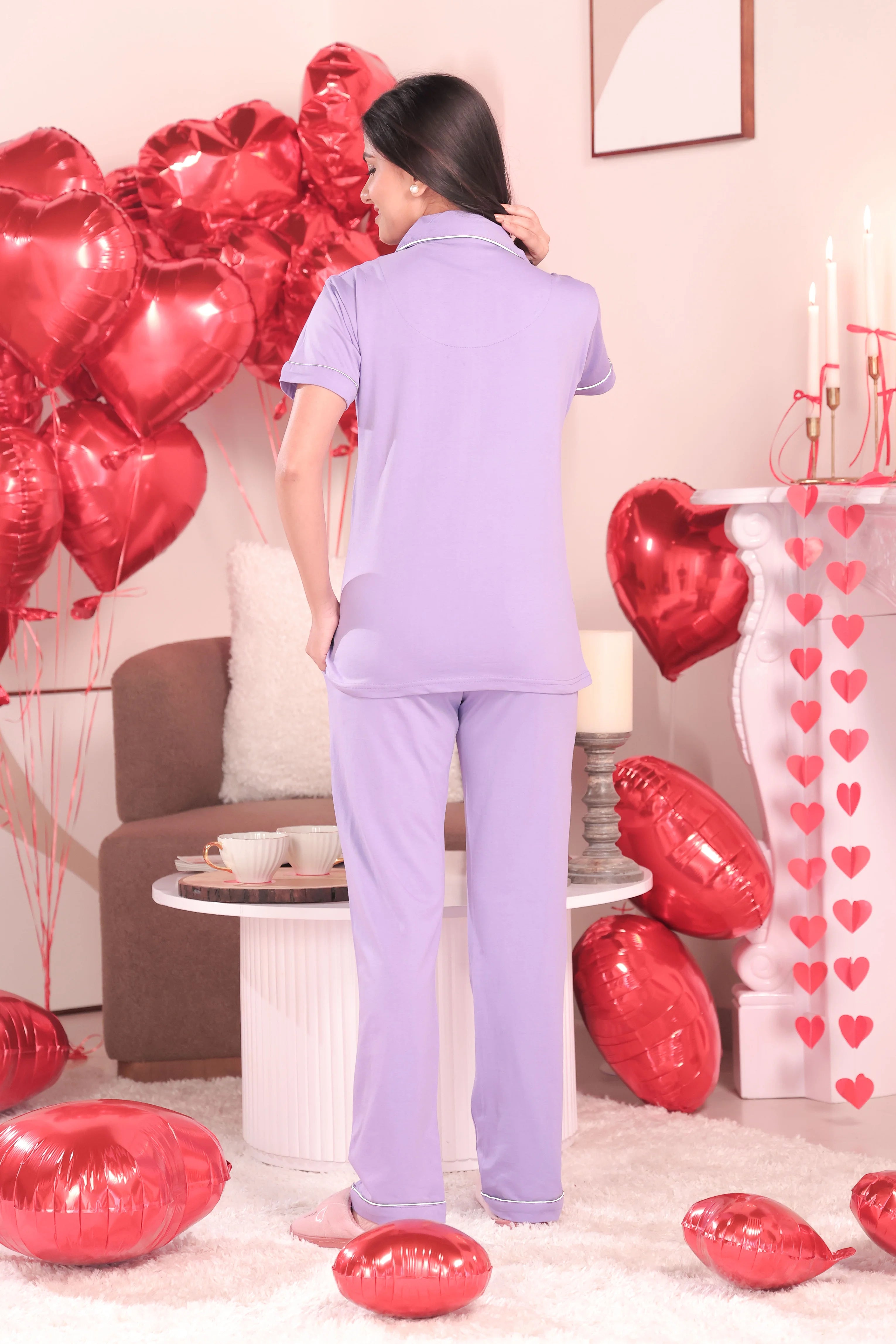 Periwinkle Solid Pyjama Set