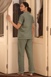 Olive Muslin Pyjama Set