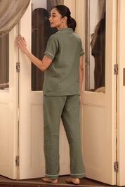 Olive Muslin Pyjama Set