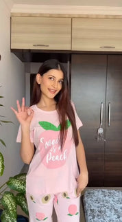 Peach T-shirt Pyjama Set - NapStory