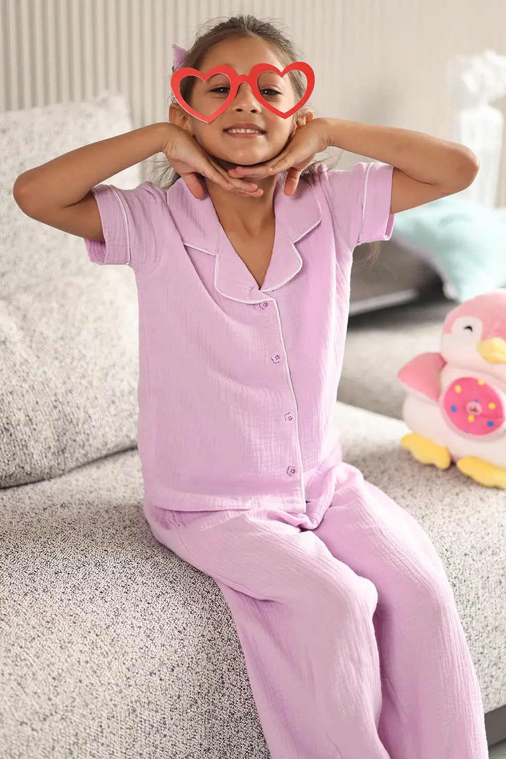Petal Crinkled Muslin Kids Pyjama Set