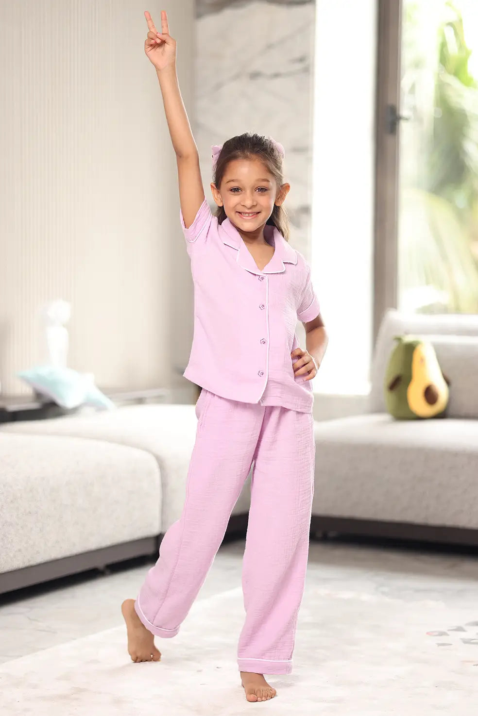 Petal Crinkled Muslin Kids Pyjama Set