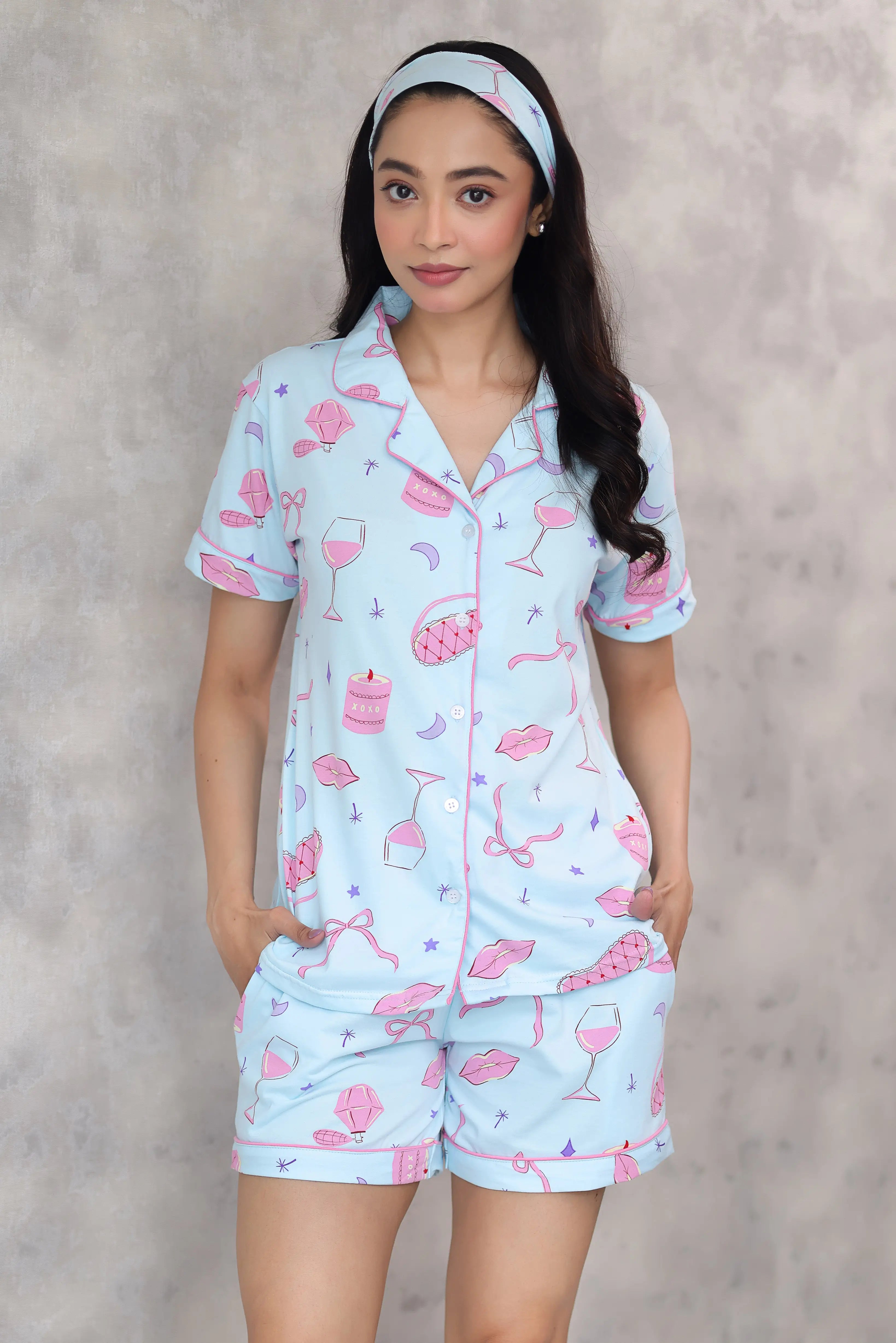 Pink Whisper Shorts Set