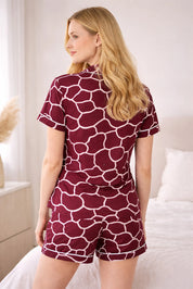 Plum Print Shorts Set