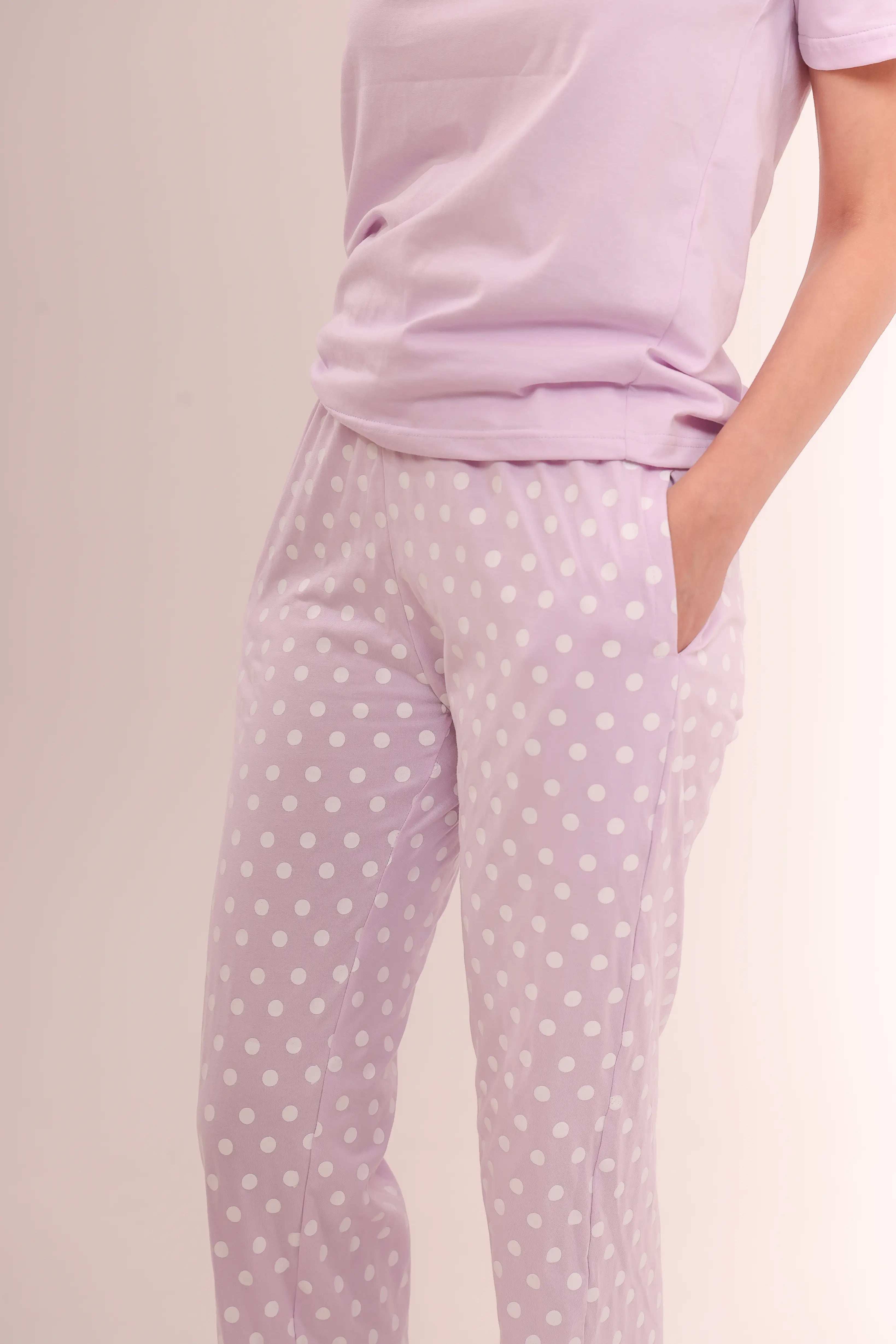 Polka Dot Printed Cotton Pyjama