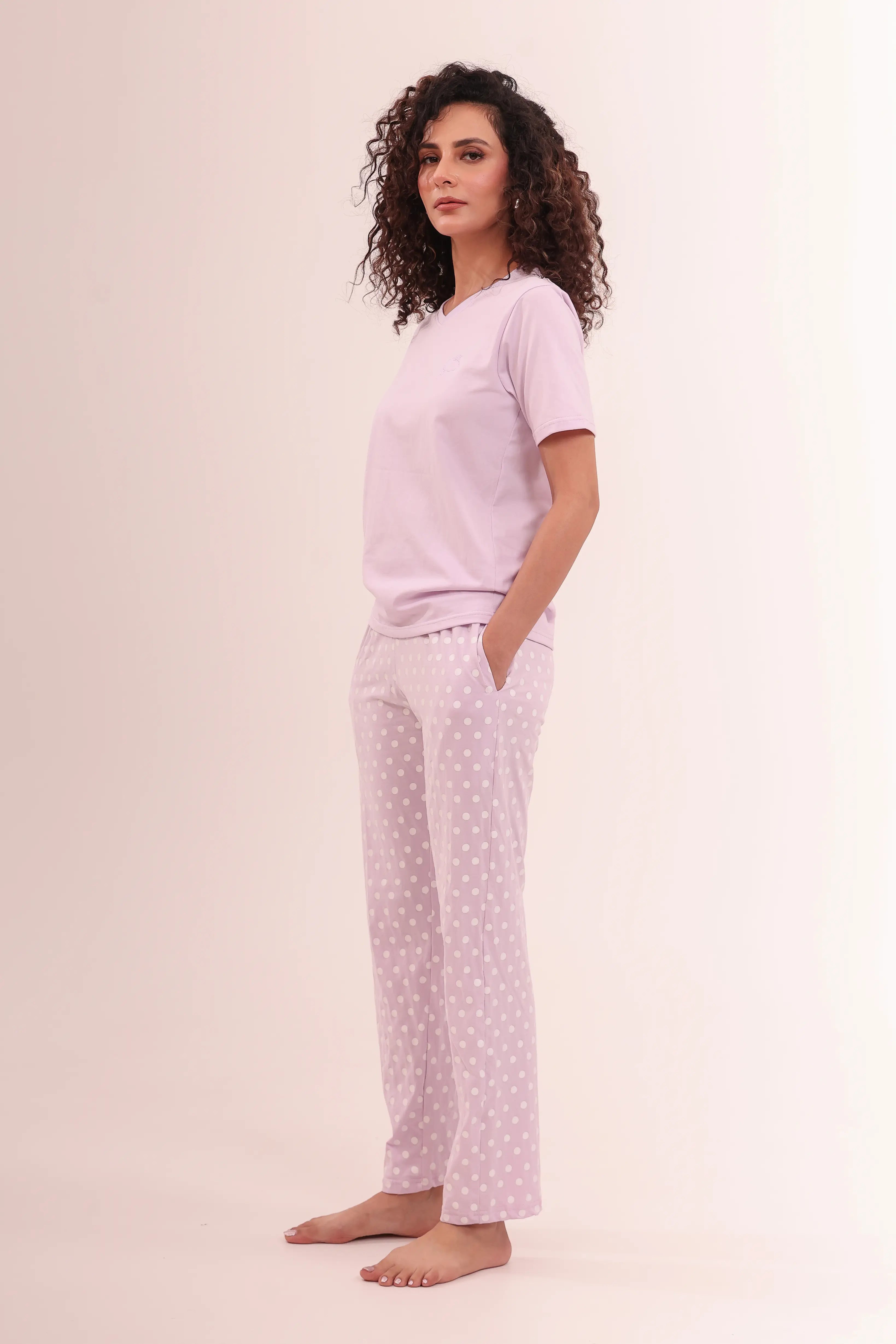Polka Dot Printed Cotton Pyjama
