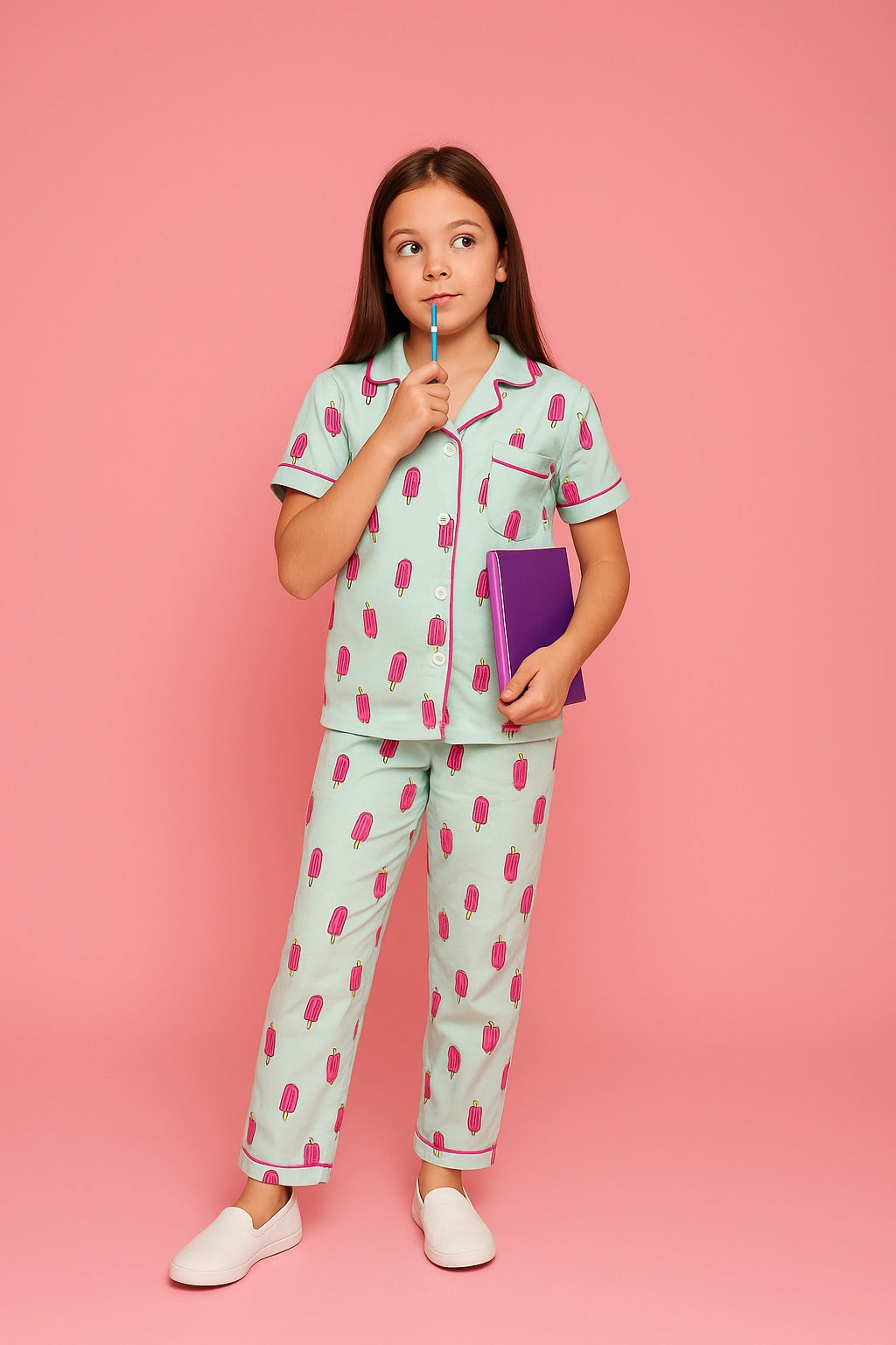 Popsicle Print Kids Unisex Pyjama Set - Comfortable Nightwear for Kids ...