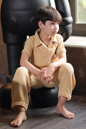 Sand Crinkled Muslin Kids Pyjama Set